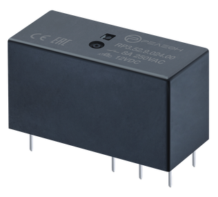 Низкопрофильное реле; 2 перекидных контакта 8А (= 24В DC) - герметичное
