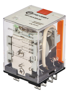 Силовое реле; 3 перекидных контакта 16А (~ 115В AC) блокируемая кнопка проверки + светодиод