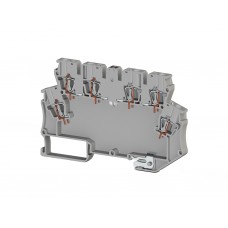 Клемма для произвольной электронной схемы 2 входа, 3 выхода, 4 мм.кв.,с заземлением (Серый); MDB 6E