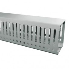 KKD 4060; Перфорированный короб с крышкой, 40x60 (Широкий шаг перфорации) (ШxВ) Серый