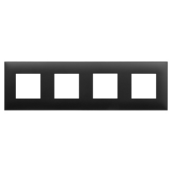 Рамка "Avanti", "Черный матовый", 4 поста (8 мод.)