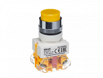 Выкл. кноп. с фикс. ABFP D22 жел. 220В ВK-22