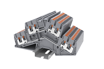 TPDS2.5-4-GY Клемма TP 2-2 проходная 2-уровневая угловая, сеч.2.5мм2, сер.