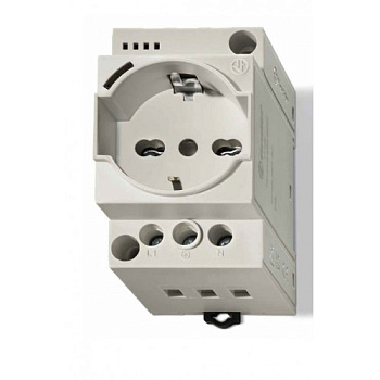 Розетки для электрических шкафов; тип Schuko + Bipasso 10/16 A; категория защиты IP 20; опции – LED; цвет серый