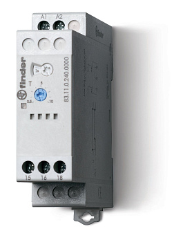 Модульный таймер 1-функциональный (AI); питание 24…240В АС/DC; 1CO 16A; ширина 22.5мм; регулировка времени 0.05с…10дней; степень защиты IP20