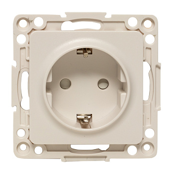 Стокгольм Механизм Розетки 1-местной с/з 16А в/к белый с защ. штор. EKF PROxima
