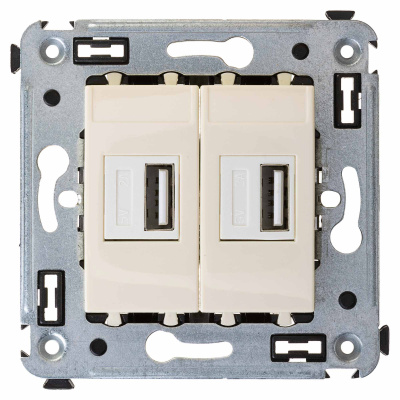 USB зарядное устройство в стену, "Avanti", "Ванильная дымка"