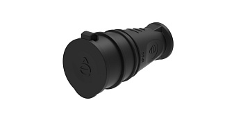 MultiSet Розетка 2К+З кабельная каучуковая 16А/250В IP44 Чёрная