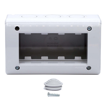 Модульная настен. коробка для эл/устан. изделий VIVA, IP40,4мод.