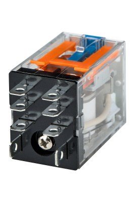 Миниатюрное силовое реле; 1 перекидной контакт 16А (~ 115В AC) блокируемая кнопка проверки + светодиод