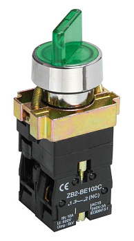 Переключатель LAY5-BK2365 2 положения зелёный NO+NC IEK