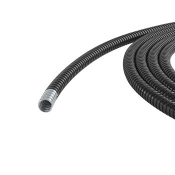 Металлорукав DN 20мм в герметичной ПВХ изоляции, Dвн 20,5 мм, Dнар 25,5, 50 м, цвет чёрный