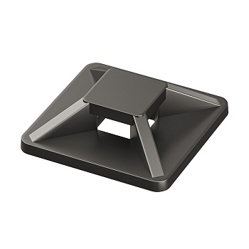 Монтажная база двойная самоклеящаяся 25x25, черная для хомутов ширинойдо 4,8мм