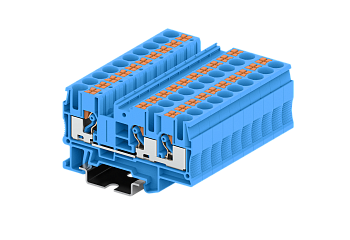 TP6-3-BU Клемма TP 1-2 проходная Push-in, сеч.6мм2, син.