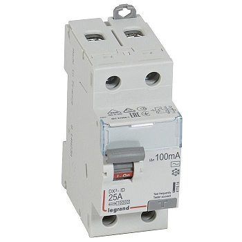 Выключатель дифференциального тока DX³-ID - 2П - 230 В~ - 25 А - тип AC - 100 мА - 2 модуля